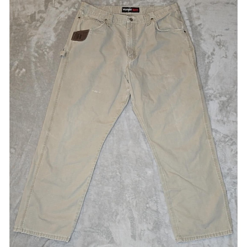 Wrangler Riggs Work Pants Mens 38x32 Carppenter Ripstop Hammer Loop Workwear